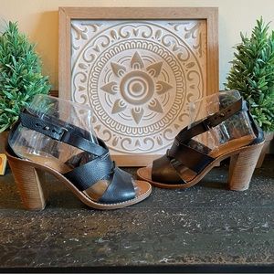 Madewell Black Leather Block Heels